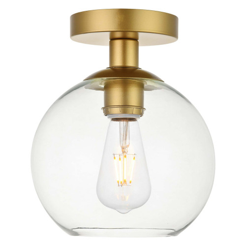 Elegant Baxter 1-Light Flush Mount - Brass, L 7,9" (LD2204BR)