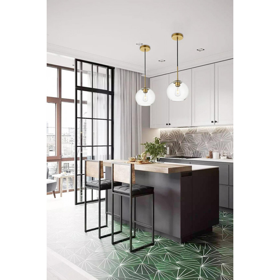 Elegant Baxter 1-Light Pendant - Brass, L 7.9" (LD2206BR)