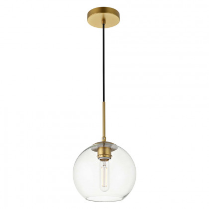 Elegant Baxter 1-Light Pendant - Brass, L 7.9" (LD2206BR)