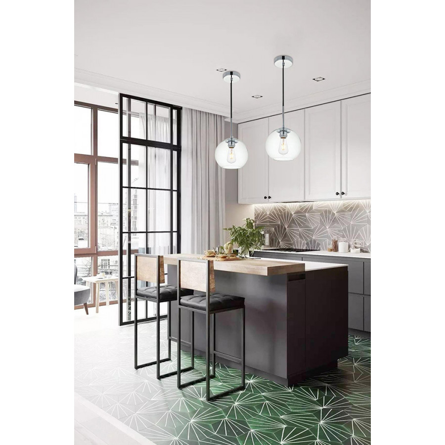 Elegant Baxter 1-Light Pendant - Chrome, L 7.9" (LD2206C)