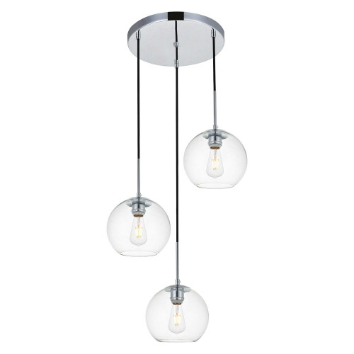 Elegant Baxter 3-Light Pendant - Chrome, L 18.1" (LD2208C)