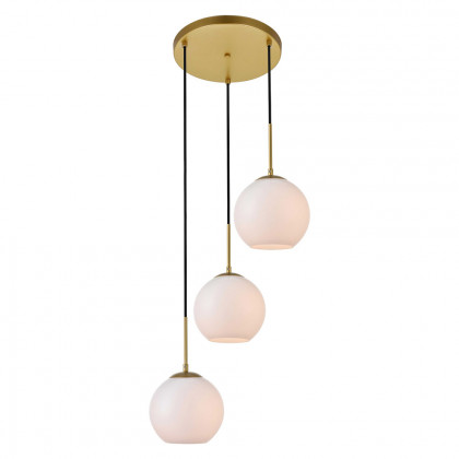 Elegant Baxter 3-Light Pendant - Brass, L 18.1" (LD2209BR)