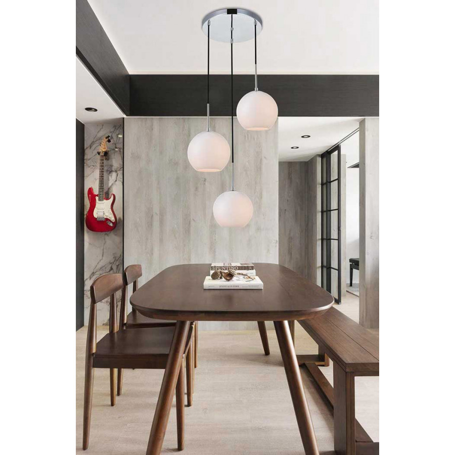 Elegant Baxter 3-Light Pendant - Chrome, L 18.1" (LD2209C)