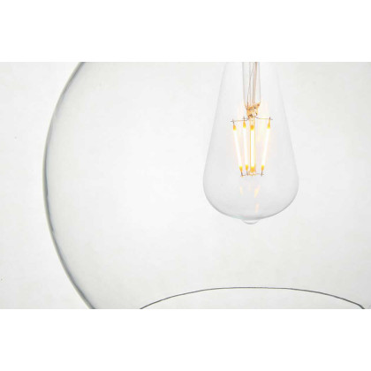 Elegant Baxter 1-Light Flush Mount - Black, L 9.8" (LD2210BK)