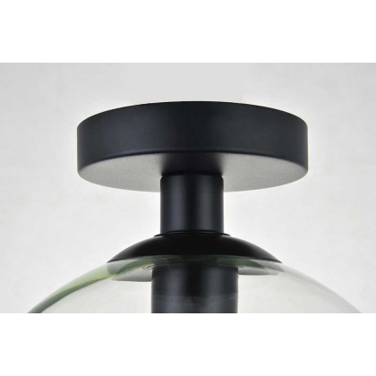 Elegant Baxter 1-Light Flush Mount - Black, L 9.8" (LD2210BK)