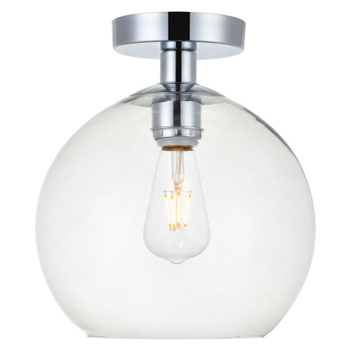 Elegant Baxter 1-Light Flush Mount - Chrome, L 9.8" (LD2210C)