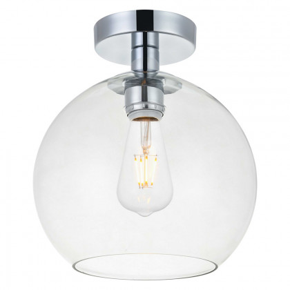 Elegant Baxter 1-Light Flush Mount - Chrome, L 9.8" (LD2210C)