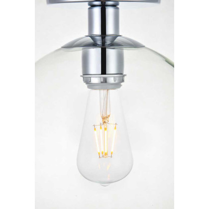 Elegant Baxter 1-Light Flush Mount - Chrome, L 9.8" (LD2210C)