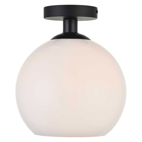 Elegant Baxter 1-Light Flush Mount - Black, L 9.8" (LD2211BK)