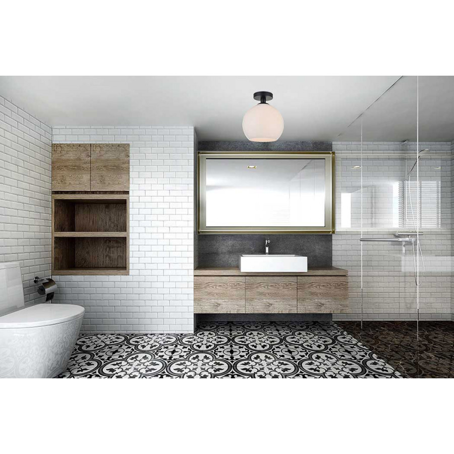 Elegant Baxter 1-Light Flush Mount - Black, L 9.8" (LD2211BK)