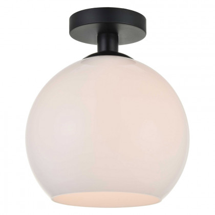 Elegant Baxter 1-Light Flush Mount - Black, L 9.8" (LD2211BK)