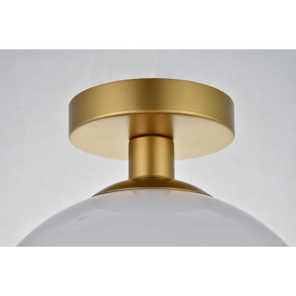 Elegant Baxter 1-Light Flush Mount - Brass, L 9.8" (LD2211BR)