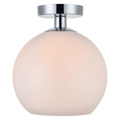 Elegant Baxter 1-Light Flush Mount - Chrome, L 9.8" (LD2211C)