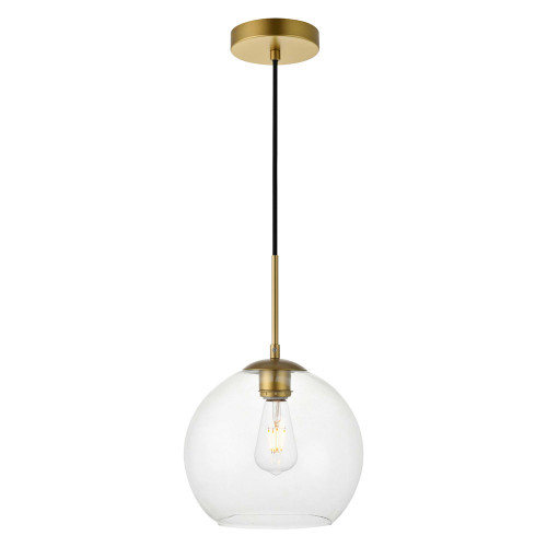 Elegant Baxter 1-Light Pendant - Brass, L 9.8" (LD2212BR)