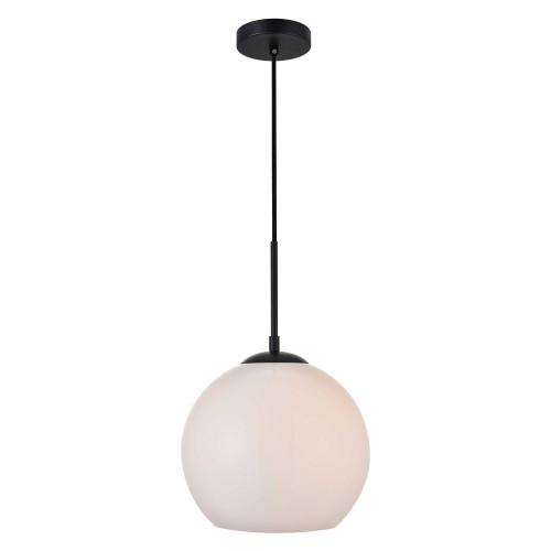 Elegant Baxter 1-Light Pendant - Black, L 9.8" (LD2213BK)