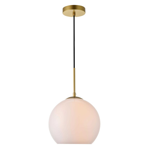 Elegant Baxter 1-Light Pendant - Brass, L 9.8" (LD2213BR)