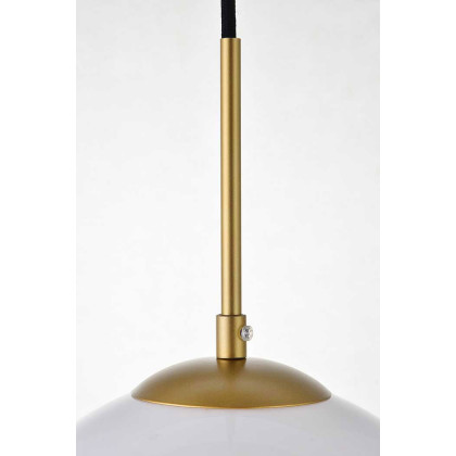 Elegant Baxter 1-Light Pendant - Brass, L 9.8" (LD2213BR)