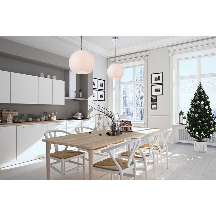 Elegant Baxter 1-Light Pendant - Chrome, L 9.8" (LD2213C)
