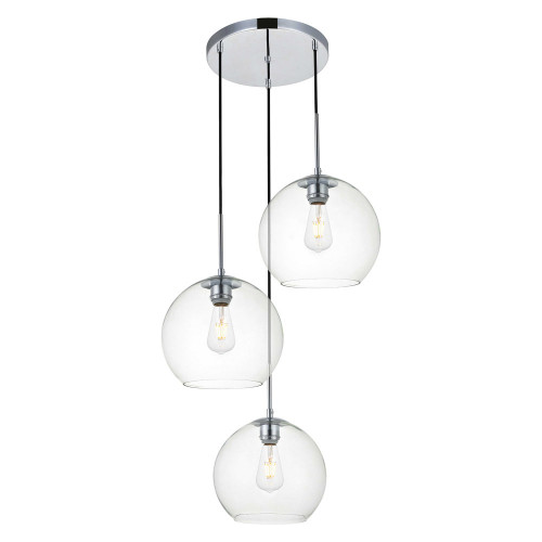 Elegant Baxter 3-Light Pendant - Chrome, L 20.1" (LD2214C)