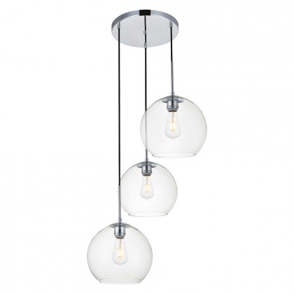 Elegant Baxter 3-Light Pendant - Chrome, L 20.1" (LD2214C)