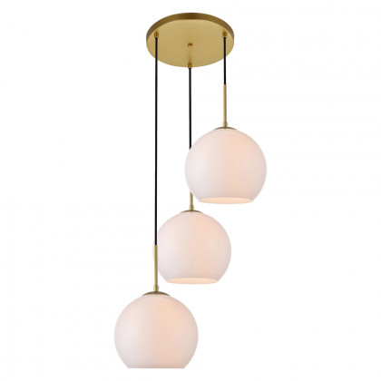 Elegant Baxter 3-Light Pendant - Brass, L 20.1" (LD2215BR)