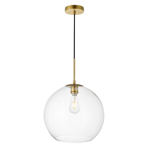 Elegant Baxter 1-Light Pendant - Brass, L 13.8" (LD2216BR)