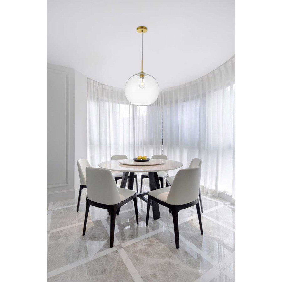 Elegant Baxter 1-Light Pendant - Brass, L 13.8" (LD2216BR)