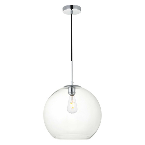 Elegant Baxter 1-Light Pendant - Chrome, L 13.8" (LD2216C)
