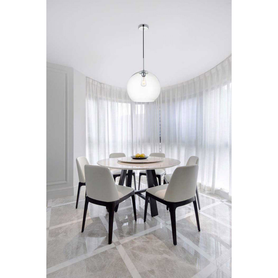 Elegant Baxter 1-Light Pendant - Chrome, L 13.8" (LD2216C)