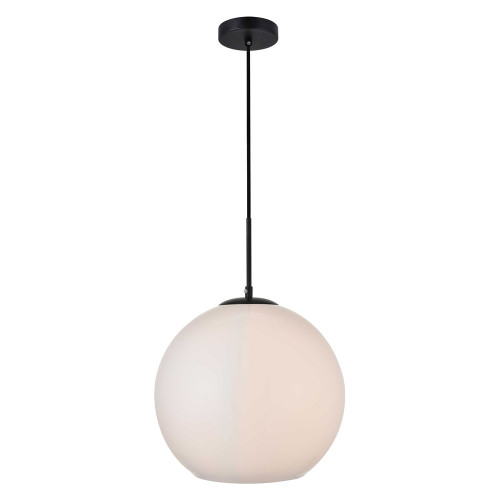 Elegant Baxter 1-Light Pendant - Black, L 13.8" (LD2217BK)