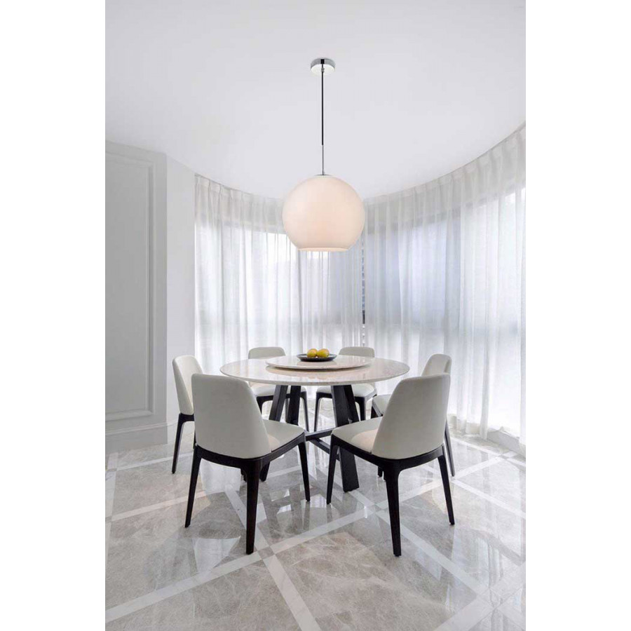 Elegant Baxter 1-Light Pendant - Chrome, L 13.8" (LD2217C)