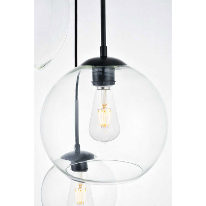 Elegant Baxter 3-Light Pendant - Black, L 20.9" (LD2218BK)