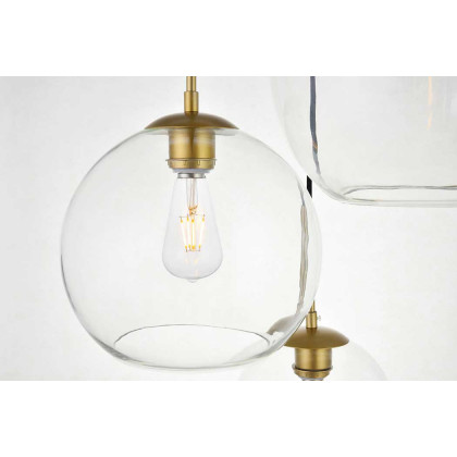 Elegant Baxter 3-Light Pendant - Brass, L 20.9" (LD2218BR)