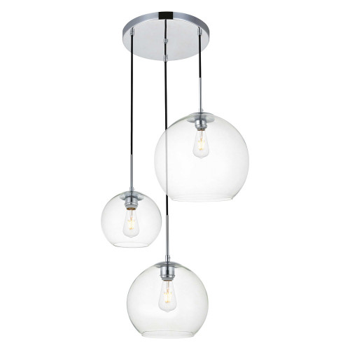 Elegant Baxter 3-Light Pendant - Chrome, L 20.9" (LD2218C)