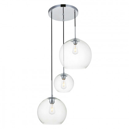 Elegant Baxter 3-Light Pendant - Chrome, L 20.9" (LD2218C)