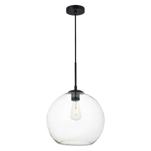 Elegant Baxter 1-Light Pendant - Black, L 11.8" (LD2224BK)