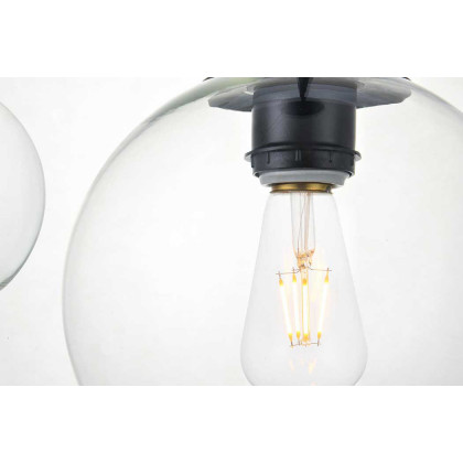 Elegant Baxter 36" 3 Lights Pendant - Black, 5 Bubls (LD2228BK)