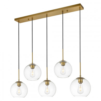 Elegant Baxter 36" 3 Lights Pendant - Brass, 5 Bubls (LD2228BR)