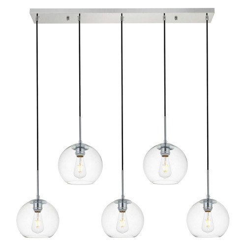 Elegant Baxter 36" 3 Lights Pendant - Chrome, 5 Bubls (LD2228C)