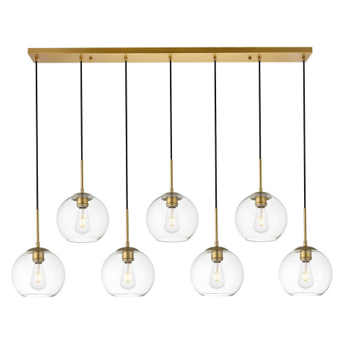 Elegant Baxter 36" 3 Lights Pendant - Brass, 7 Bubls (LD2230BR)