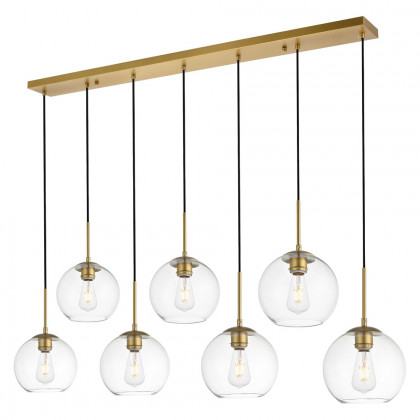 Elegant Baxter 36" 3 Lights Pendant - Brass, 7 Bubls (LD2230BR)