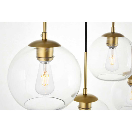 Elegant Baxter 36" 3 Lights Pendant - Brass, 7 Bubls (LD2230BR)