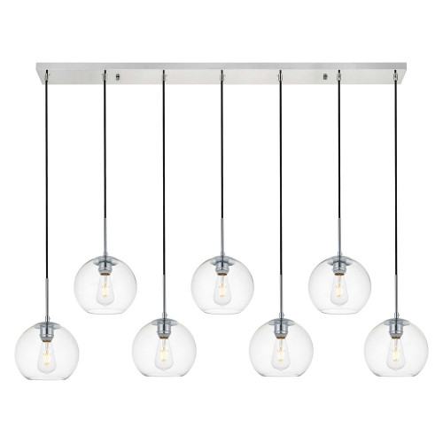 Elegant Baxter 36" 3 Lights Pendant - Chrome, 7 Bubls (LD2230C)