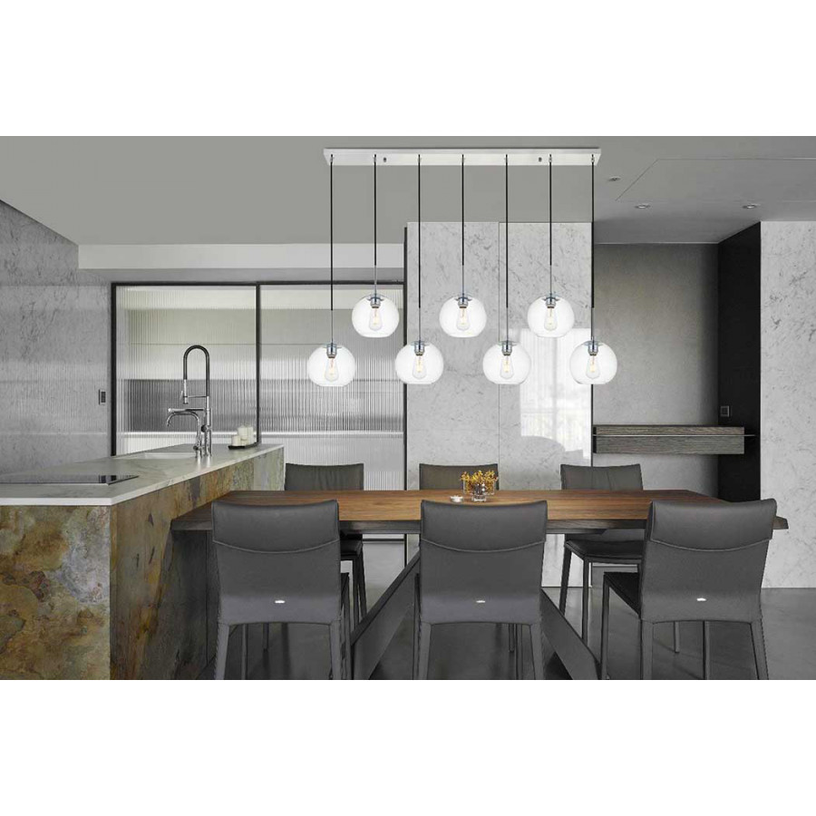 Elegant Baxter 36" 3 Lights Pendant - Chrome, 7 Bubls (LD2230C)