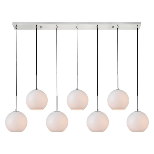 Elegant Baxter 36" 3 Lights Pendant - Chrome, 7 Bubls (LD2231C)