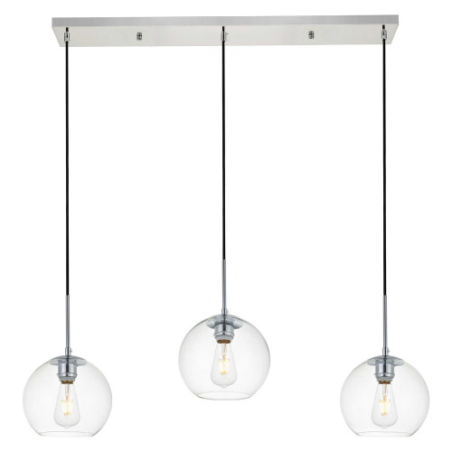 Elegant Baxter 36" 3 Lights Pendant - Chrome, 3 Bubls (LD2236C)