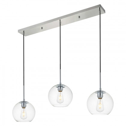 Elegant Baxter 36" 3 Lights Pendant - Chrome, 3 Bubls (LD2236C)