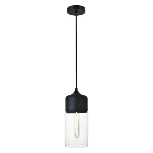 Elegant Ashwell 12.6" 1-Light Pendant - Black (LD2240BK)
