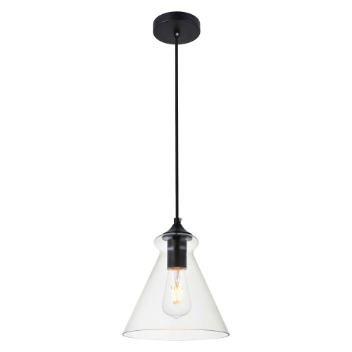 Elegant Destry 9.4" 1-Light Pendant - Black (LD2244BK)