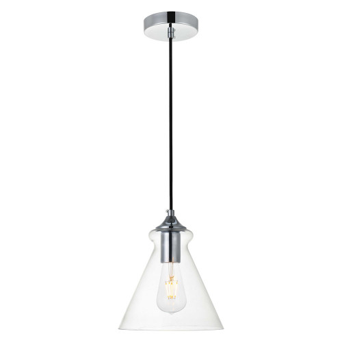 Elegant Destry 9.4" 1-Light Pendant - Chrome (LD2244C)